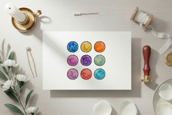 Download Colorful Pom Poms in Nine Bright Shades - Premium Resources