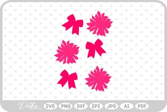 Download Cheerleader Bows and Pompoms SVG PNG DXF - Premium Resources