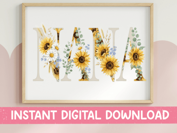 Download Nana Sunflower Floral Letter Design - Sign Collection